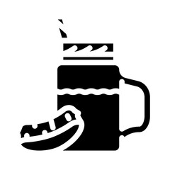 juice aloe vera glyph icon vector illustration