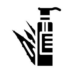 herbal aloe vera glyph icon vector illustration