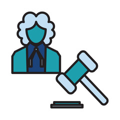 Filled Line JUDGE VERDICT design vector icon