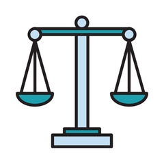 Filled Line JUSTICE design vector icon