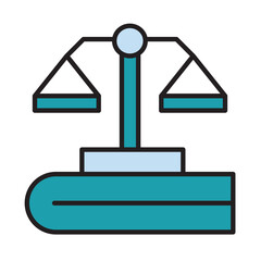 Filled Line LAW BOOK design vector icon