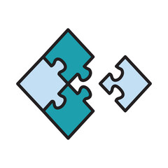 Filled Line PUZZLE design vector icon