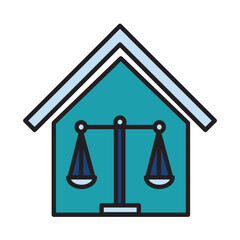 Filled Line REAL ESTATE LAW design vector icon - obrazy, fototapety, plakaty