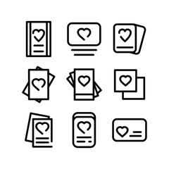 valentine cards icon or logo isolated sign symbol vector illustration - high quality black style vector icons