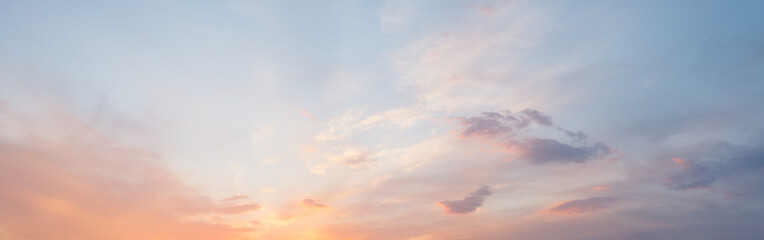 Colorful sky background. Beautiful clouds and the sky at sunset, in twilight