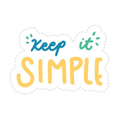 Keep It Smile Lettering Sticker. Mental Health Lettering Stickers.
