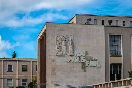 Lisbon, Portugal - November 7, 2018: Faculdade de Letras building in a area the University of Lisbon city