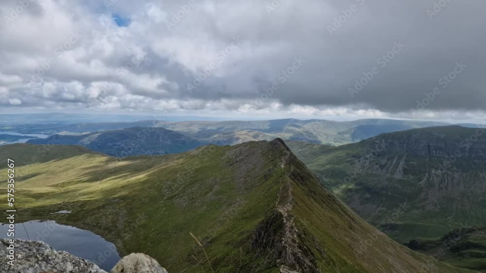 Canvas Prints view on swirral edge on helvellyn peak , lake district national park in england .