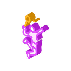 fitness badminton isometric icon vector illustration
