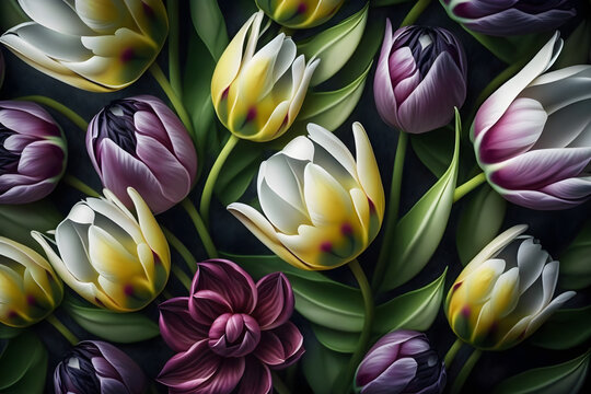 Brighten Up Your Day with Gorgeous Spring Flowers Background and Tulip Patterns