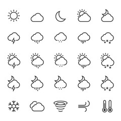 Obraz premium Outline Stroke Weather Icons
