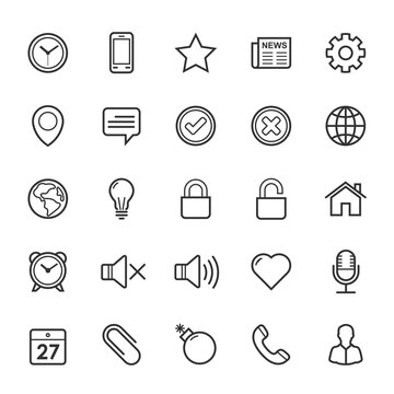 Set of Outline stroke General icon