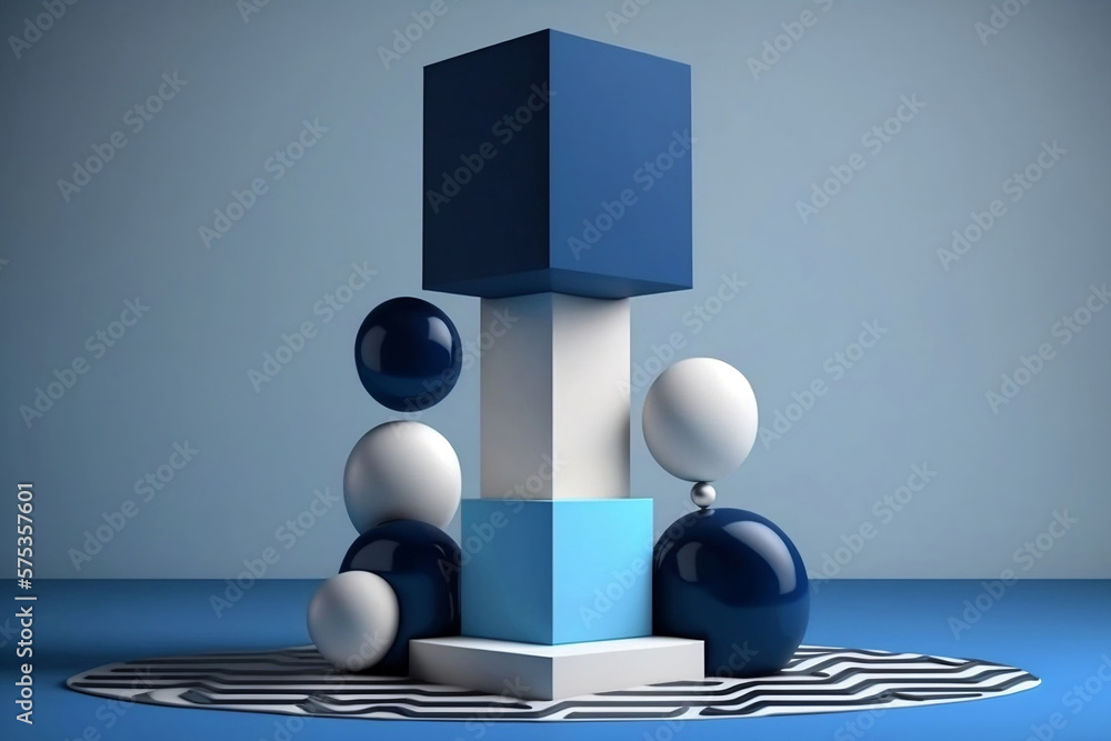 Poster 3d abstract pedestal podium with rounded corners in background generative ai