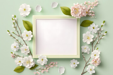 Beautiful spring nature background with lovely blossom made with Generative AI