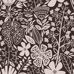 Spring flowers seamless pattern.