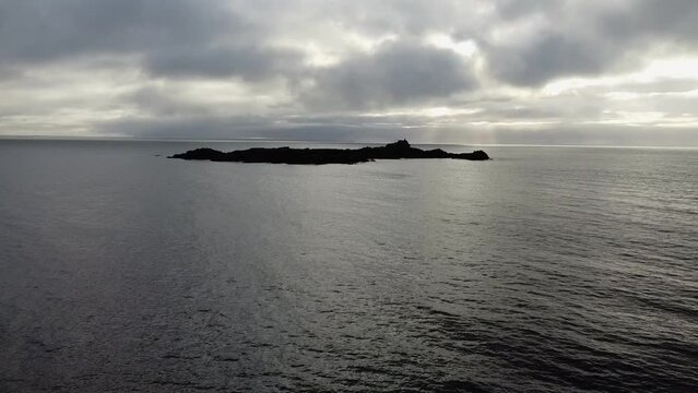 View on St. Clement` s Isle in Mousehole village in Cornwall, United Kingdom February 2023.