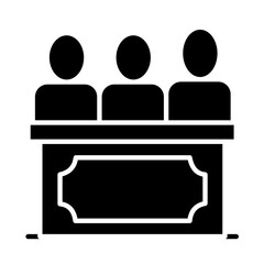 Solid JURY design vector icon