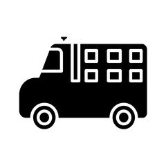 Solid PRISONER TRANSPORT design vector icon