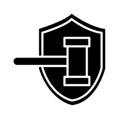 Solid PROTECTION LAW design vector icon