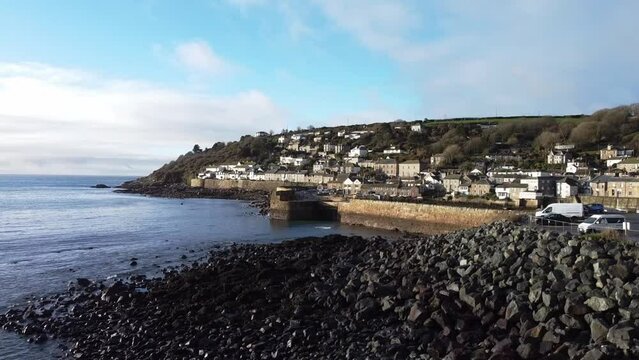 Mousehole Cornwall, England- February 4th 2023, Small village with port  in Cornwall England.