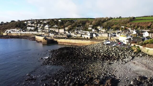 Mousehole Cornwall, England- February 4th 2023, Small village with port  in Cornwall England.