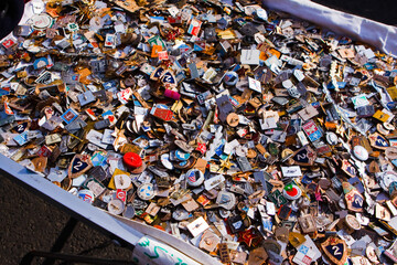 Old badges at the Flea market in Berlin