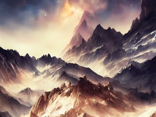 Shadow mountains created with generative ai technology