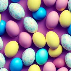 Fototapeta na wymiar Easter eggs created with generative ai technology