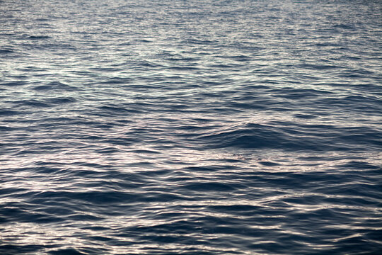 Waves on the water surface in Bosphorus canal, Istanbul Turkey