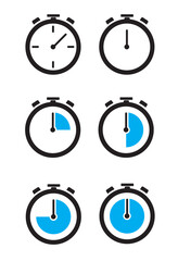 Stopwatch icon. Stopwatch icons set on white background vector