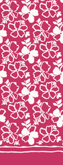 Seamless flowers border pattern, floral stripe print. 