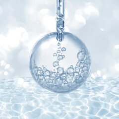 serum bubble background for cosmetics products