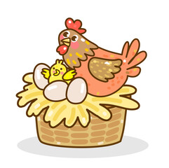 Cartoon Funny Chicken character vector.