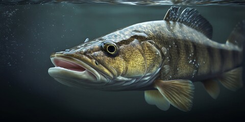 Fototapeta premium Ocean, river fish under water