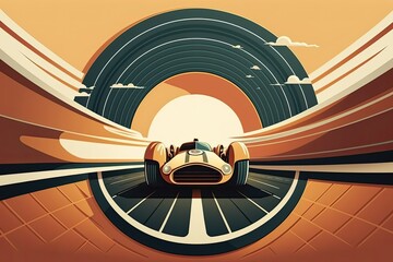Racetrack Finale Perspective Illustration. Generative AI