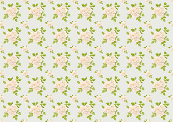 wallpaper dollhouse green and pink roses