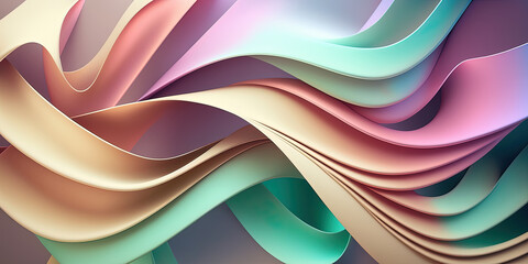 Luxury pastel wave background in abstract style. Elegant banner for wallpaper, web, digital print design. digital ai art