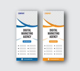 digital marketing agency rollup banner template,modern digital marketing expert stand banner advertisement