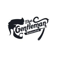 Gentleman vintage barber shop logo