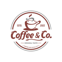 coffee shop vintage logo vector 