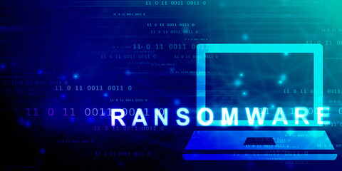 2d illustration ransomware computer virus