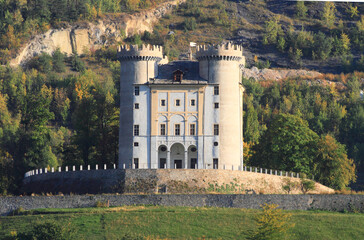 Historic castle of Aymavilles in Aosta valley, Italy 