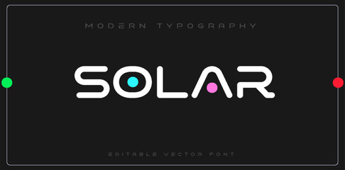 Editable abstract sun, flat style vector logo concept. Awesome orange isolated icon on black background. Round solar for business and startup