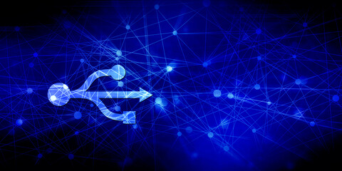 2d rendering USB icon illustration