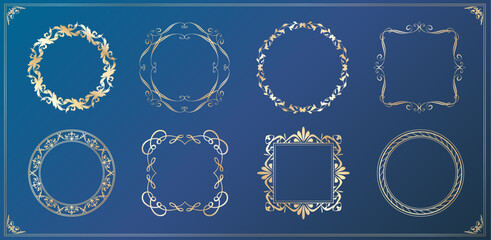 高級感のあるカードデザイン。アンティークな装飾デザイン。エレガントな縁の模様。