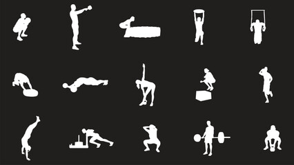 set of silhouettes of people