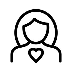 woman in love icon or logo isolated sign symbol vector illustration - high quality black style vector icons