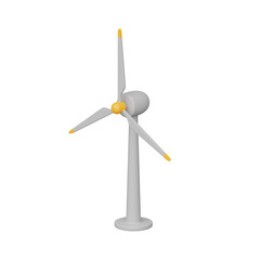 Windmill 3D icons solated on transparent background.