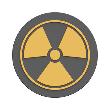 Radiation  3D icons solated on transparent background.