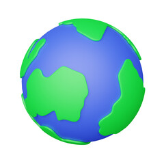 Earth  3D icons solated on transparent background.